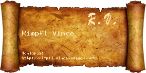 Rimpfl Vince névjegykártya